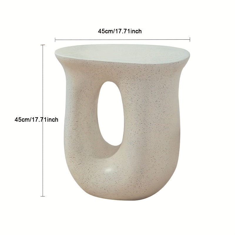 Minimalist French Cream Bedside Table with Elegant Edges for Bedroom or Living Room