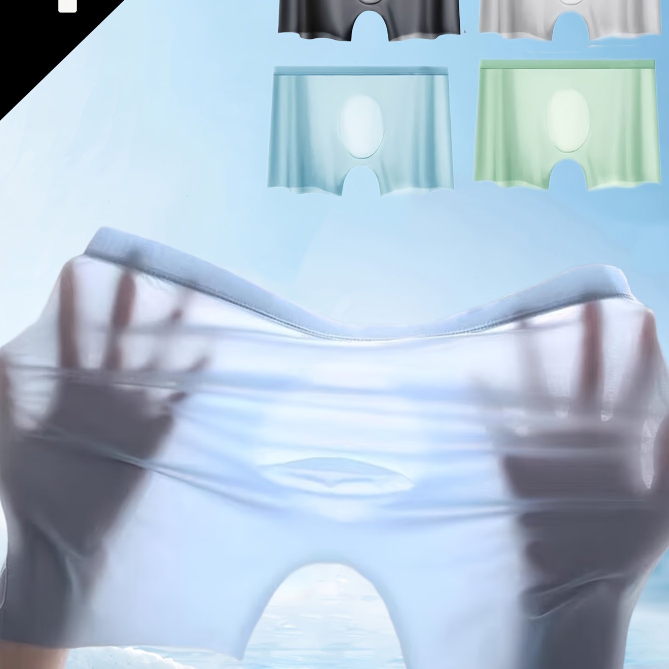 Men's 4-Pack Seamless Boxer Briefs Breathable Nylon Spandex Knit Shortie Underwear