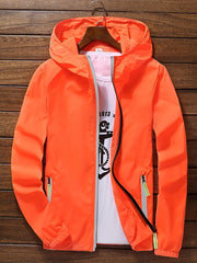 Unisex Summer Lightweight Water-Resistant Polyester Jacket with Sun Protection and Hood