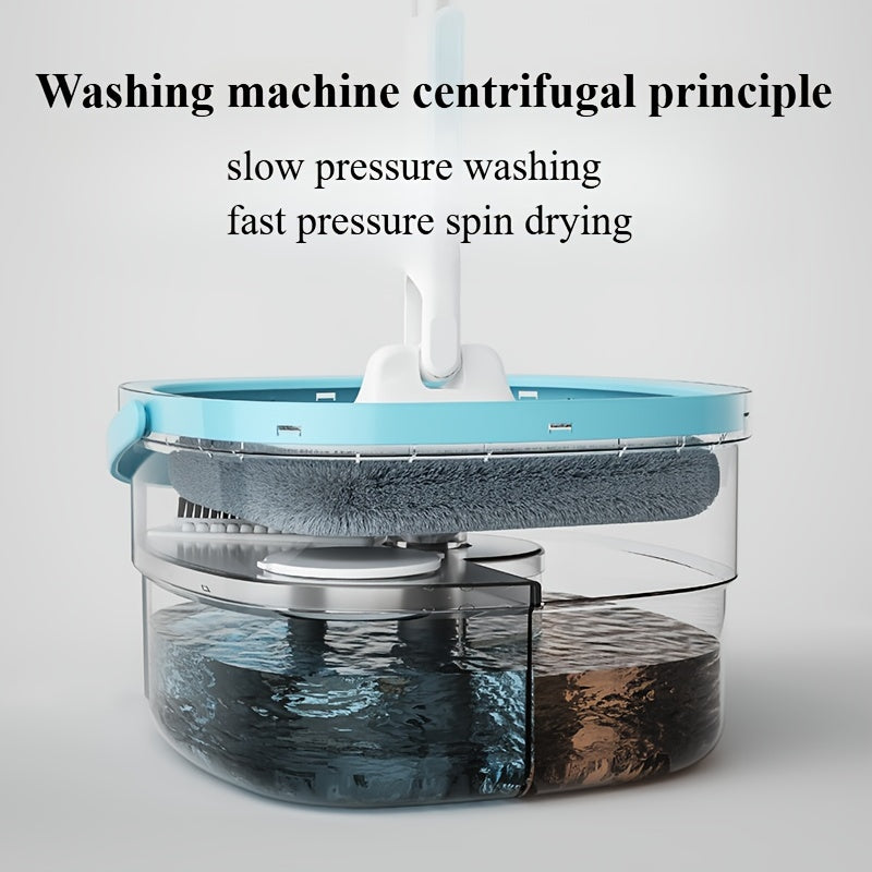 Yuvilishi mumkin va qayta ishlatiladigan pad bilan qo'ldan ozod spin mop oling. U zanglamaydigan po'latdan yasalgan tozalash va iflosliklarni ajratish qutisi bilan va har qanday xonada samarali polni tozalash uchun oson siqish tizimi bilan ta'minlangan.