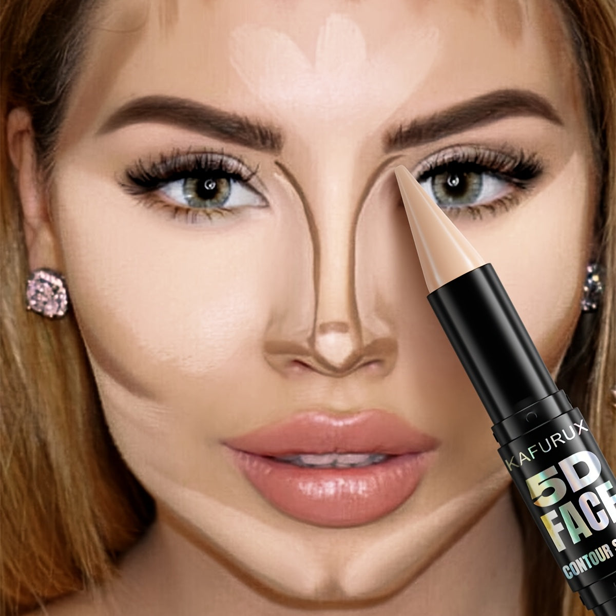 Face Contour Stick Double-Ended Concealer Full Coverage Natural Finish Light to Medium