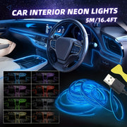 Car Interior LED Strip Lights 16.4Ft USB Neon Atmosphere Ambient Lighting