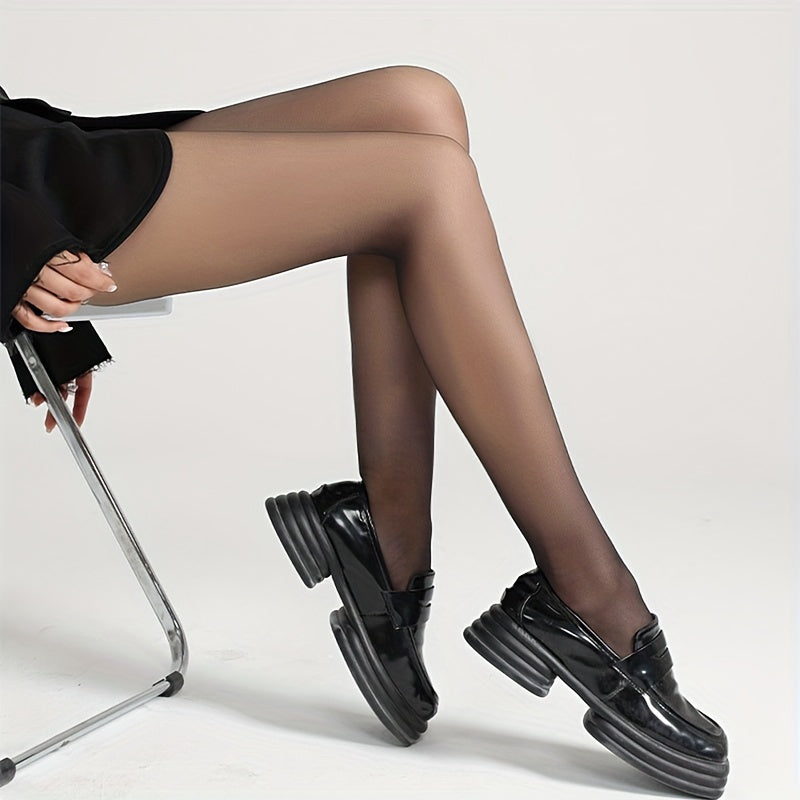 Women's Black Seamless Tights Nylon Spandex Sheer Stockings Summer Shine