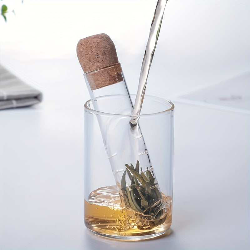 Tea Brewing Set with Glass Infuser, Mini Test Tube Bottle, Reusable Leaves