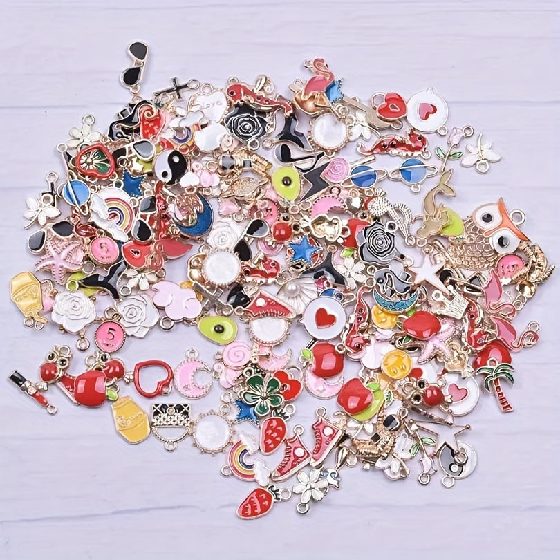 Assorted Jewelry Charms Pack of 30 50 or 100 Flower and Heart Floating Charms