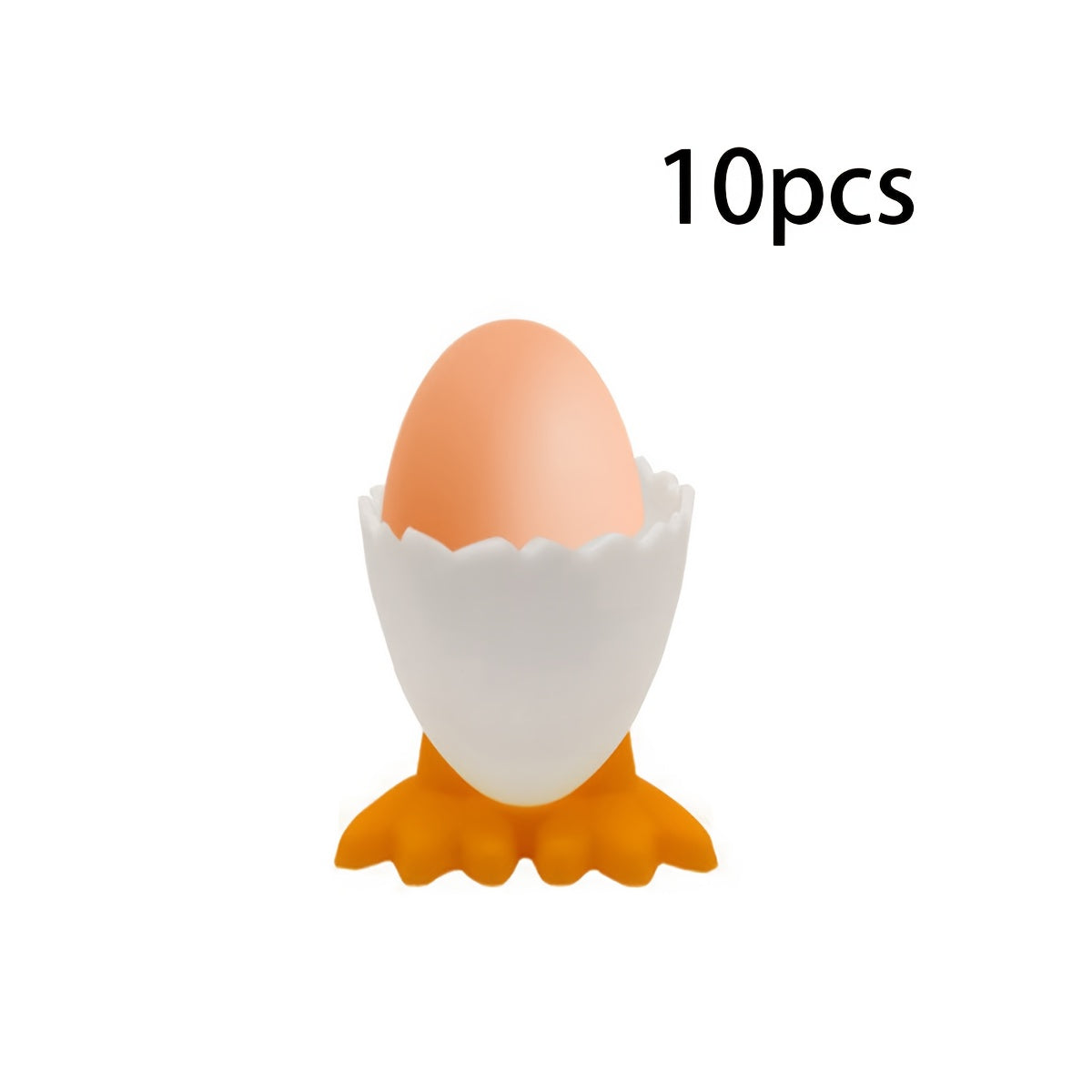 Set of 5 to 10 Plastic Egg Holder Cups Food-Safe Breakfast Egg Containers