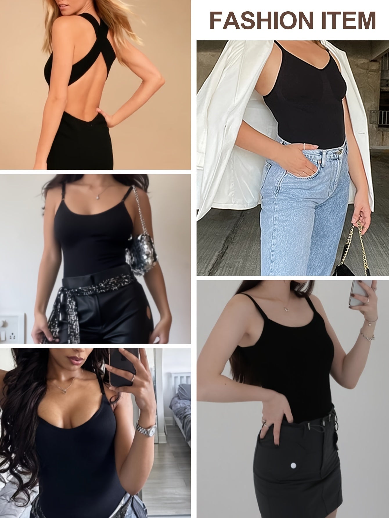 Ayollar uchun Luviee orqasi ochiq bodysuit, past qo'llab-quvvatlash, bir rangda, qo'l bilan yuvish yoki quruq tozalash.