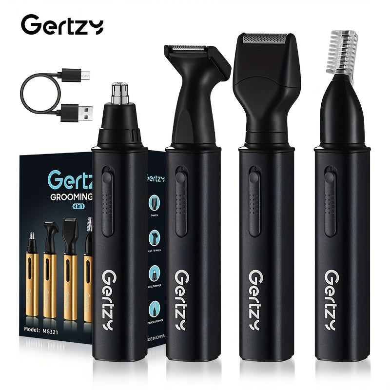 4-in-1 Rechargeable Ear Nose Hair Trimmer for Men and Women with 4 Replacement Heads