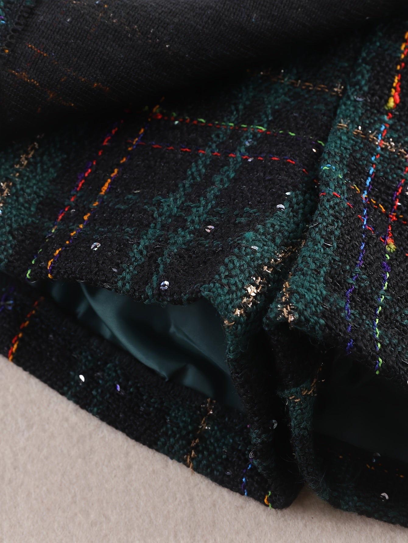 Children's Bee-Patterned Tweed Blazer and Shorts Set for Girls Fall and Spring