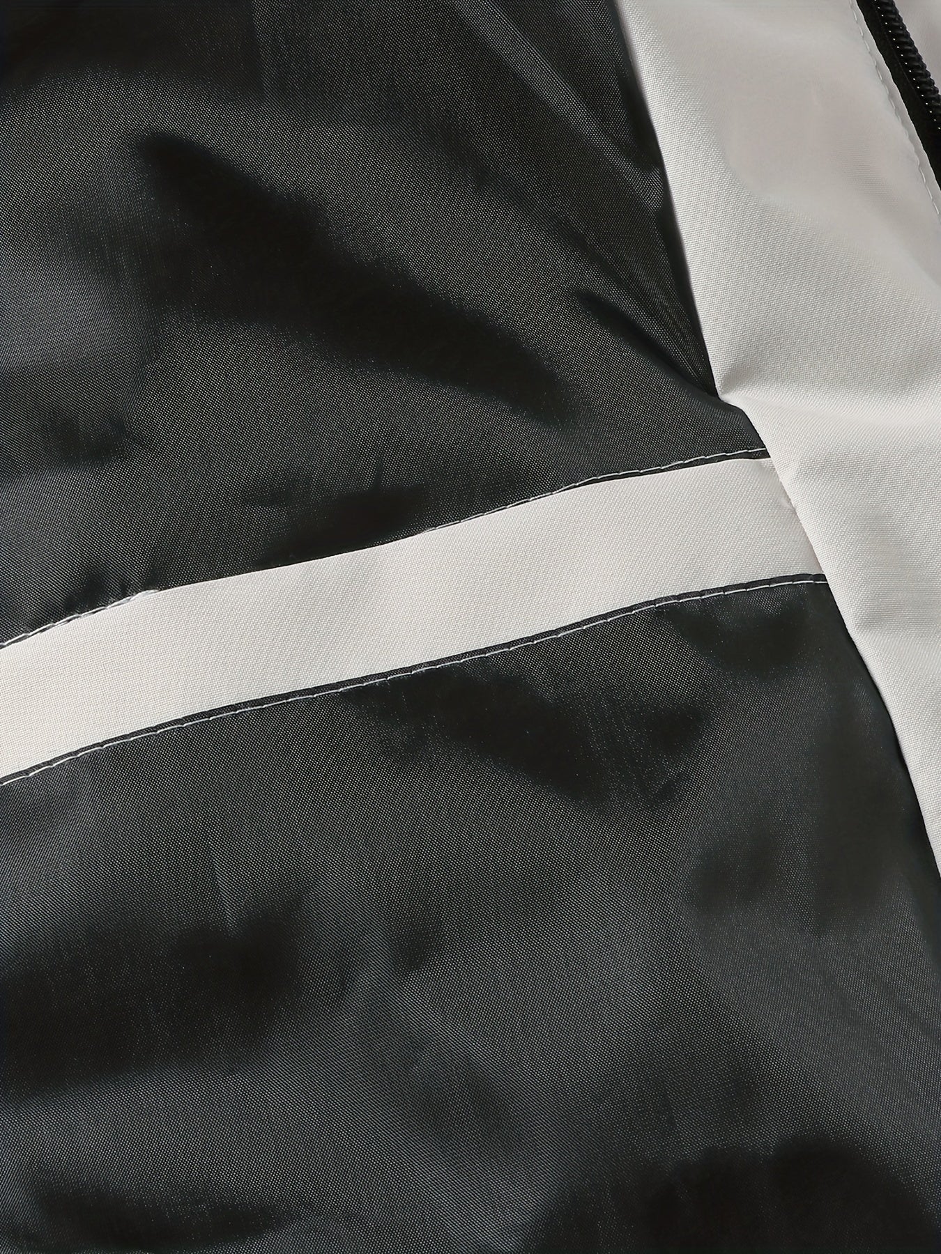 Men's Lightweight Polyester Windbreaker Hoodie with Zipper Pockets and Elastic Cuffs