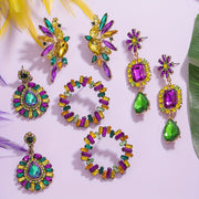 Pendientes de ala con rhinestones bohemios, bisutería colgante para ocasiones festivas