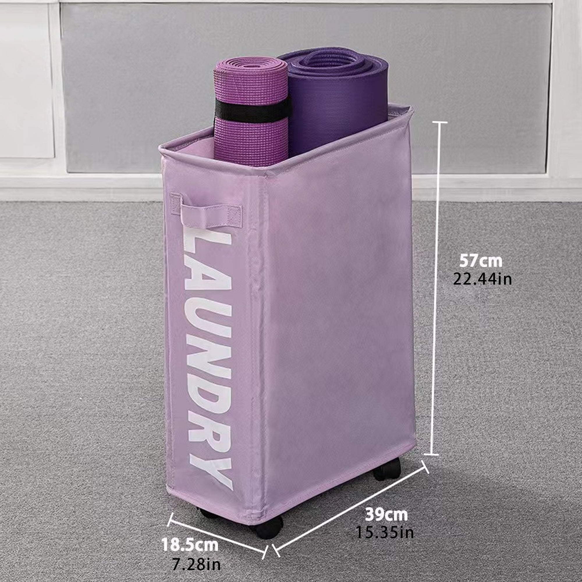 Cesta de ropa sucia delgada con malla a prueba de polvo y tela impermeable para almacenamiento de ropa
