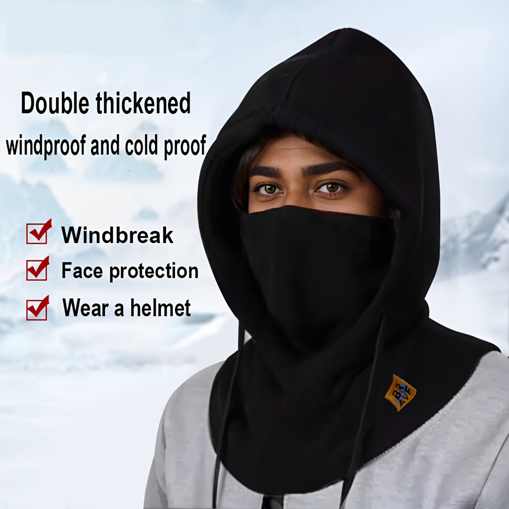 Fleece Balaclava for Wind Protection with Knit Neck Gaiter and Ear Cover for Cycling and Outdoor Activities