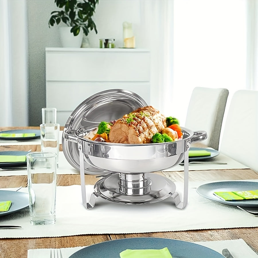 Stainless Steel Buffet Stove Set for Home Use with Detachable Cloche and Round Insulation Stove