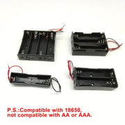 Lithium Battery Storage Box for 18650 Cells Battery Holder with Leads