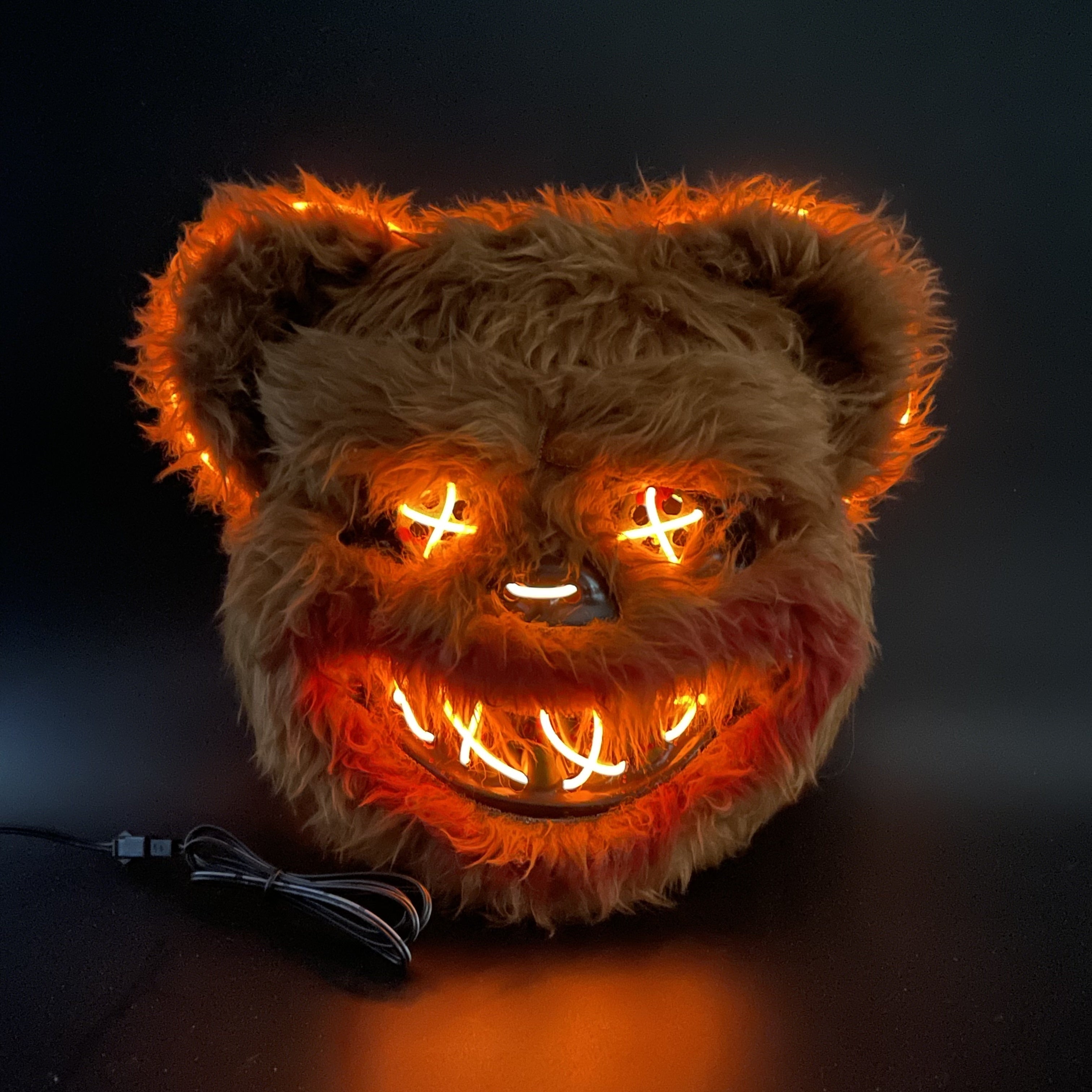 LED Light-Up Rabbit and Bear Masks for Kids Halloween Easter Costume Accessories