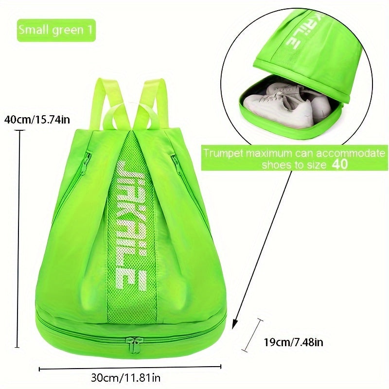 Waterproof Polyester Backpack with Adjustable Straps and Shoe Compartment for Sports Travel and Outdoor Activities