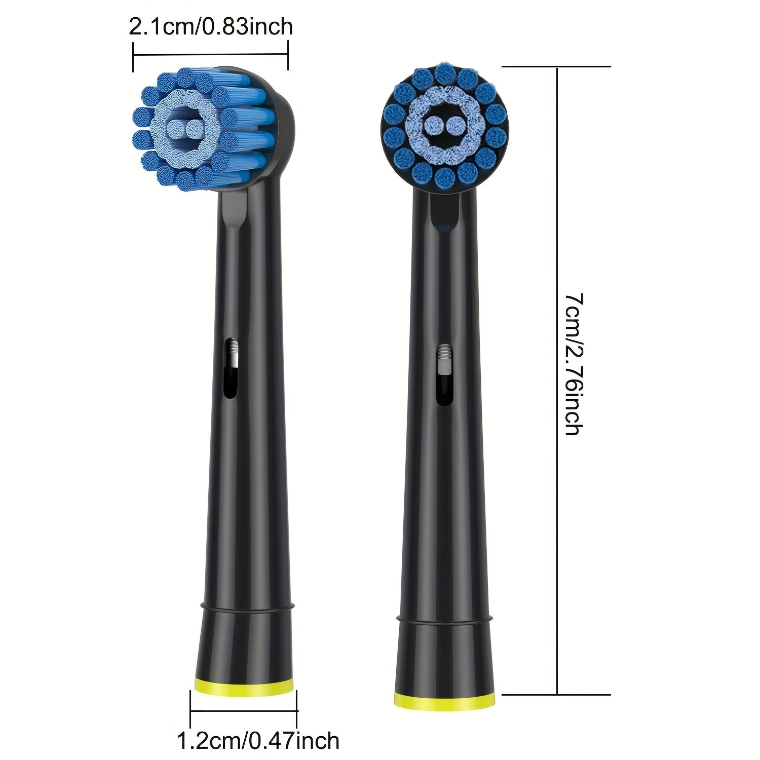 Cabezas de cepillo de repuesto con cerdas suaves y sensibles para cepillo de dientes eléctrico, negro, paquete de 8