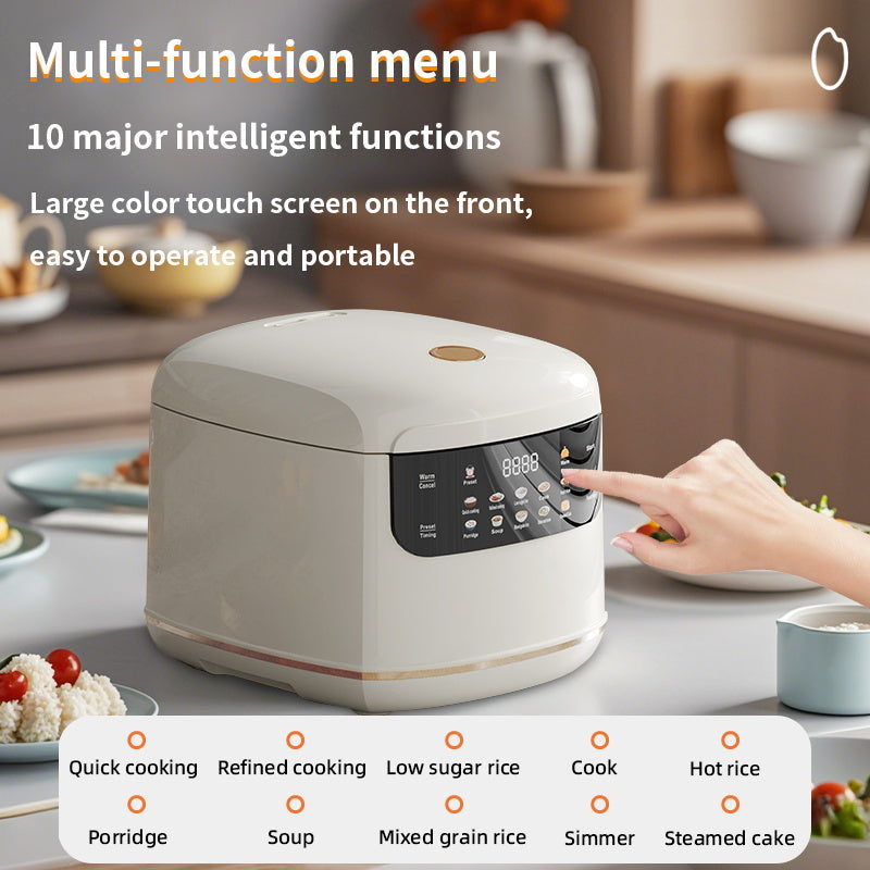 Mini Smart Rice Cooker Steamer 10-in-1 Multi Cooker 2L Nonstick Portable