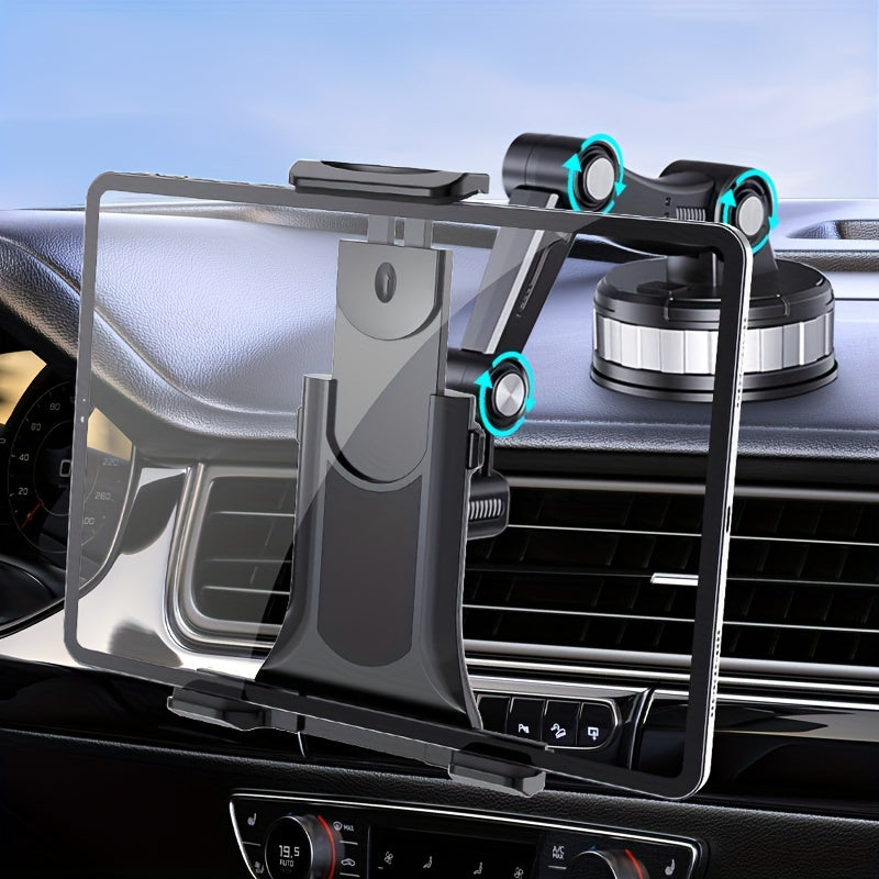 Car Suction Cup Tablet Holder Phone Mount for Car Adjustable Arm Compatible with 10-33cm Devices
