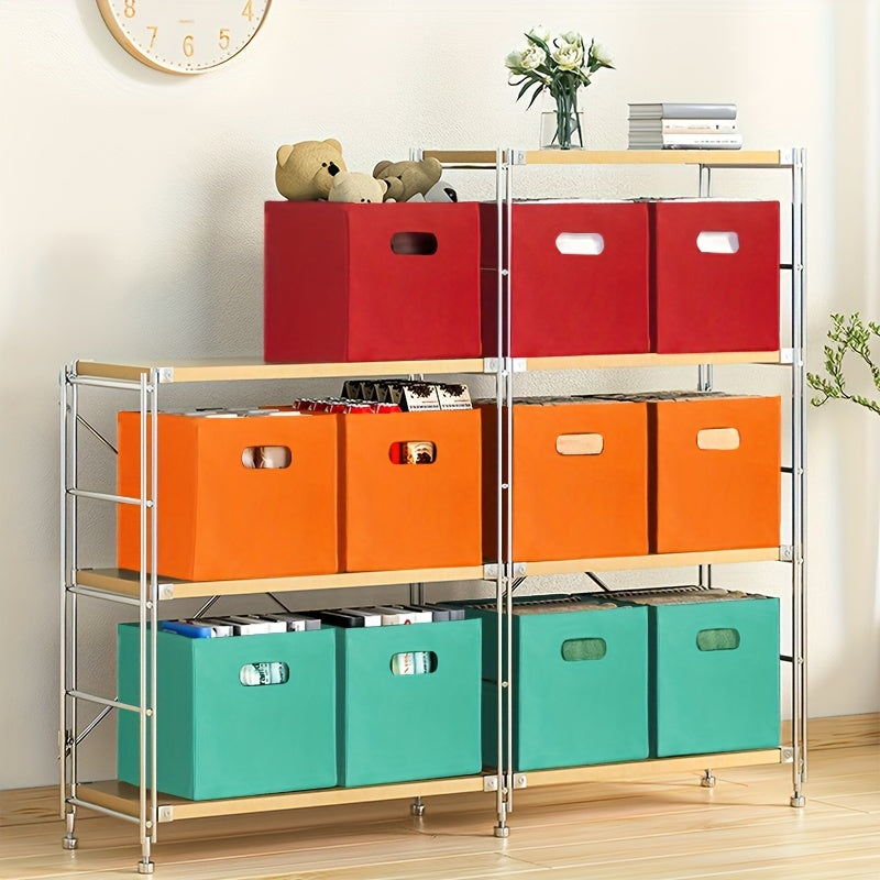 Fabric Storage Bins with Handles Set of 2 4 or 6 Foldable Square Organizer Baskets for Home Office Laundry