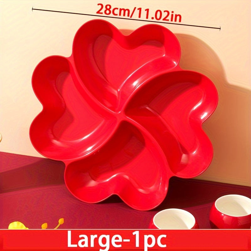 Heart-Shaped Plastic Snack Serving Tray for Parties and Events