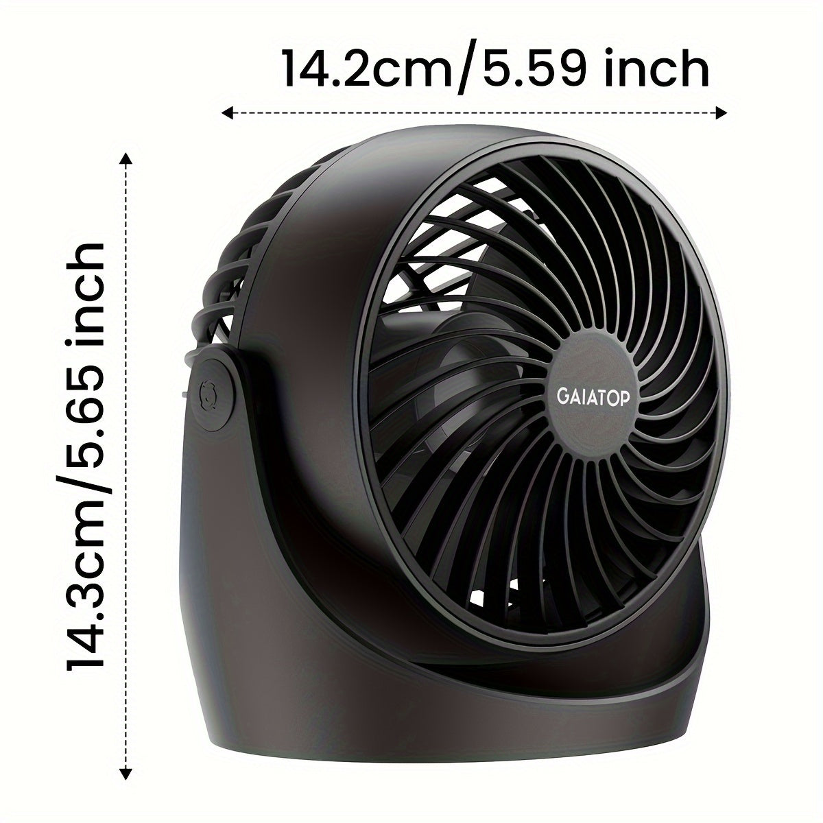 Table Fan for Bedroom Office Kitchen 360° Adjustable Tilt Quiet 3-Speed