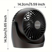 Table Fan for Bedroom Office Kitchen 360° Adjustable Tilt Quiet 3-Speed