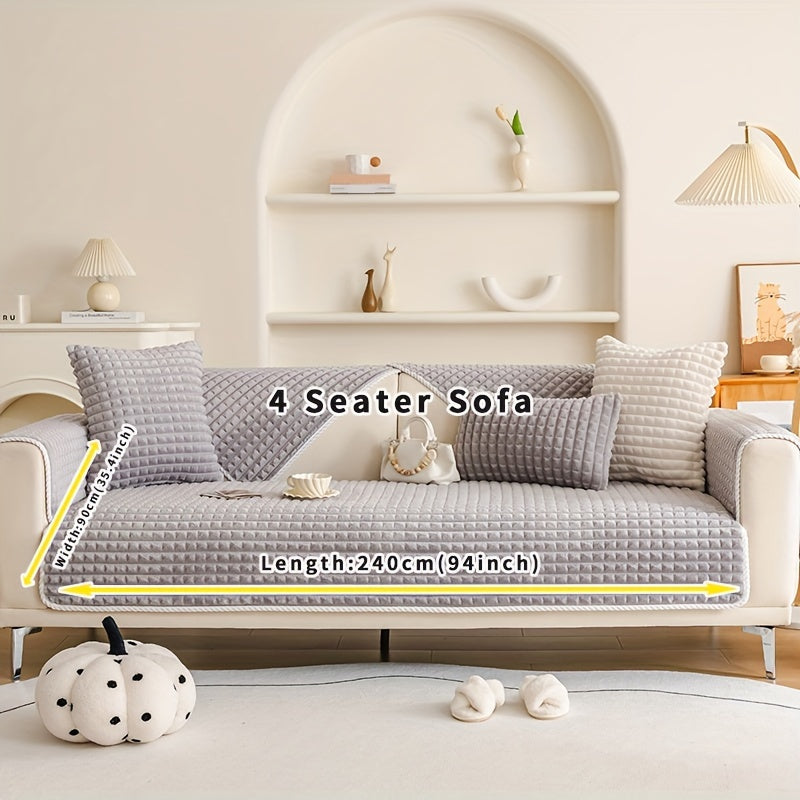 Funda de sofá de terciopelo con respaldo antideslizante para todas las estaciones, amigable con las mascotas, decoración para sala de estar y oficina