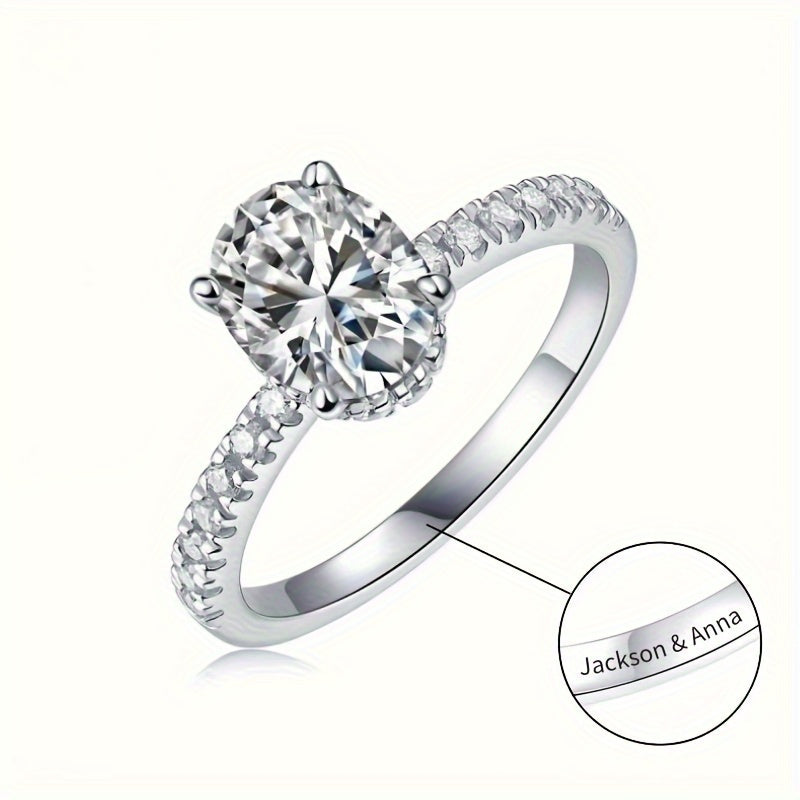 Sterling Silver Moissanite Ring 1-3CT Classic Engagement Jewelry for Anniversary