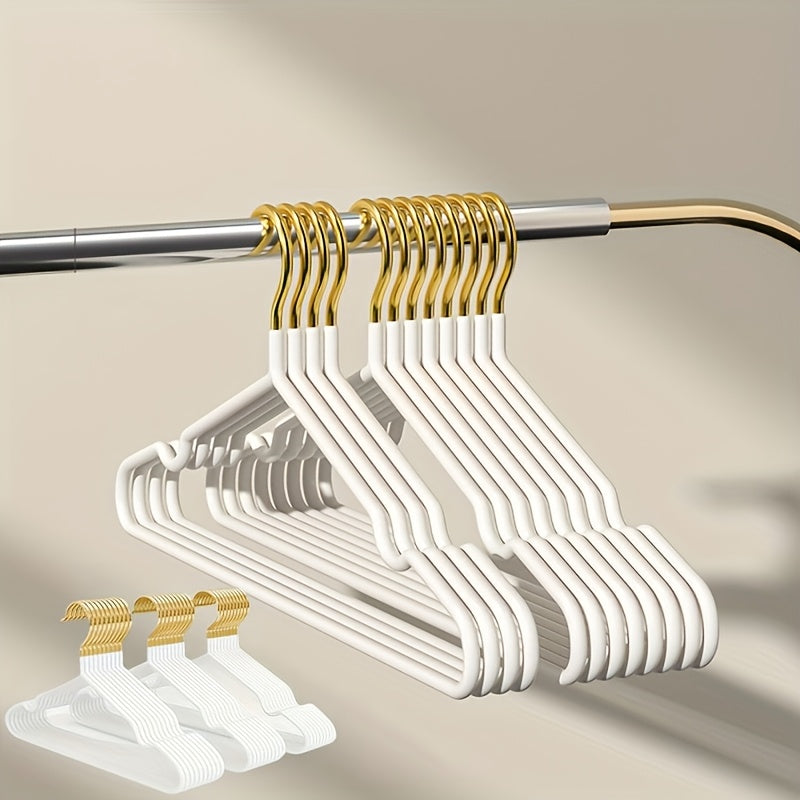 Set of 10 Stainless Steel Chrome Finish Metal Shirt and Coat Hangers