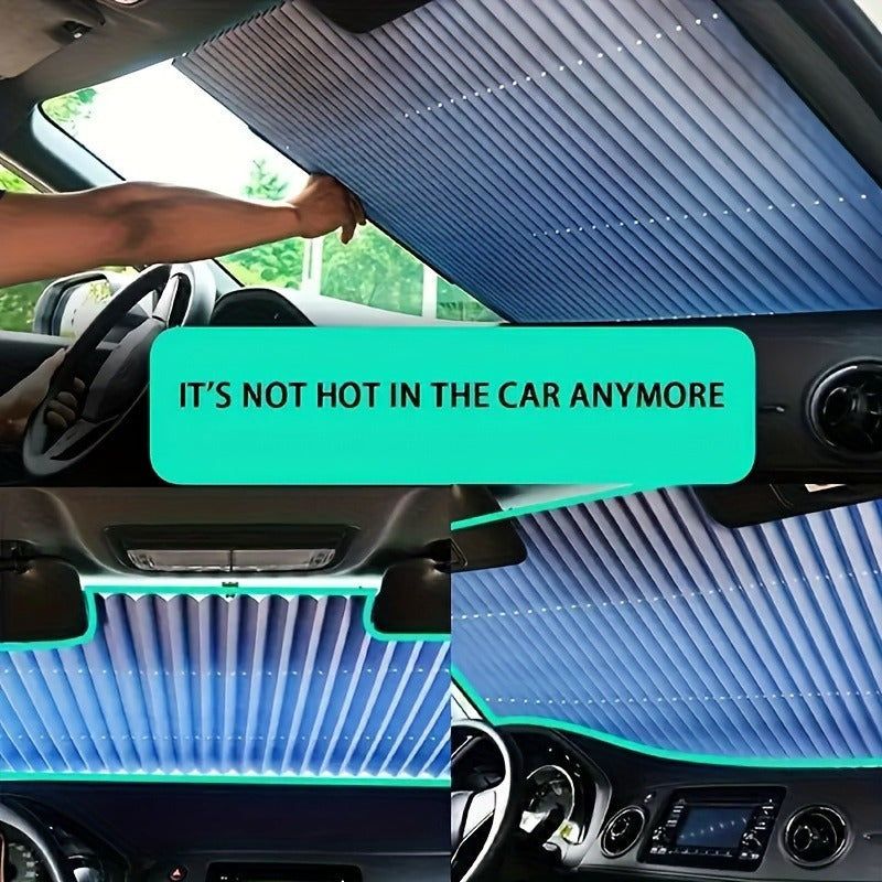 Retractable Car Sunshade UV Resistant Heat Insulating Adhesive Curtains 46CM