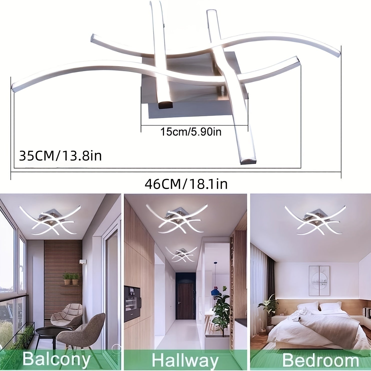 LED Shift Yoritgichi, Nafis Egilgan Dizayn, 4 Ta O'rnatilgan LED Panel, 28W Dimmerli, Zamonaviy Uslubda Yashash Xonasi, Yotoqxona, Oshxona, Koridor Uchun.