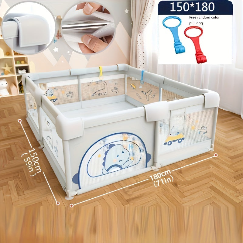 Indoor and Outdoor Play Yard with Anti-Slip Base Gate for Kids and Toddlers