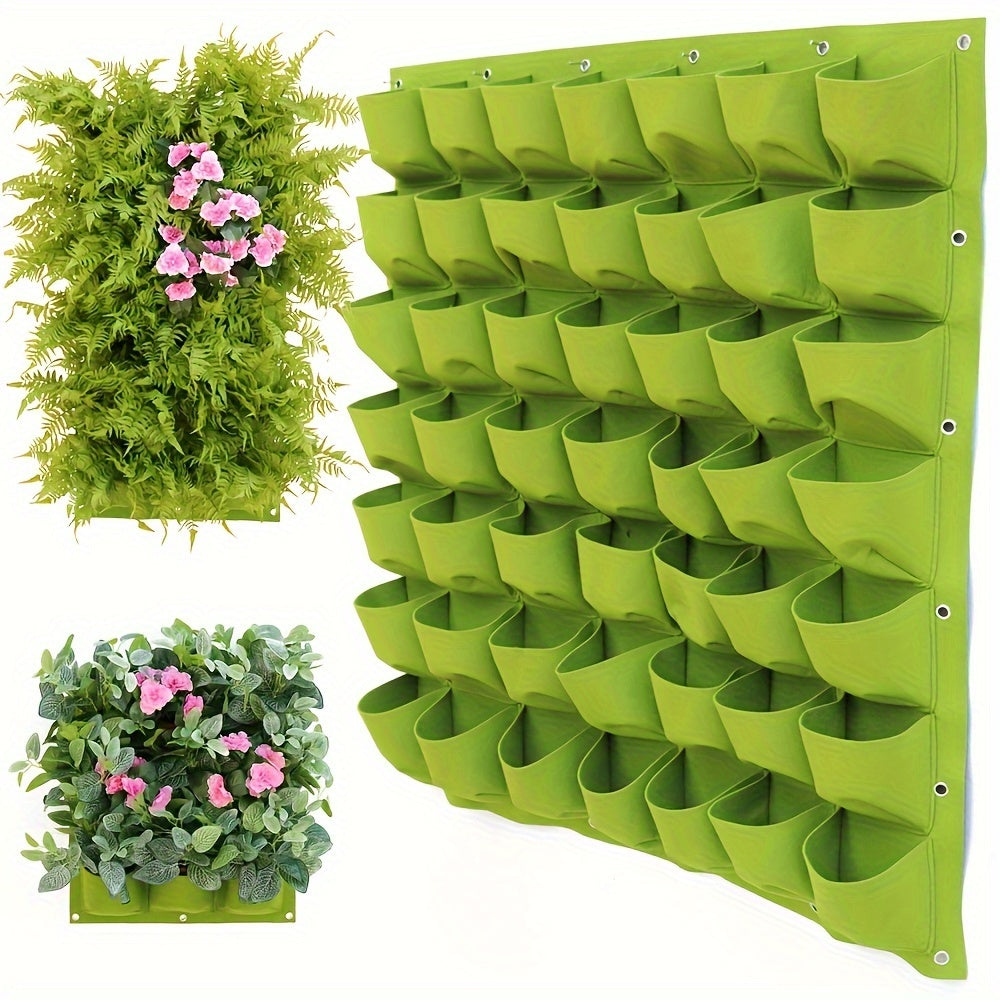Vertical Wall Planter Bag with 18/25/36/49/64/72 Pockets Indoor Outdoor Gardening