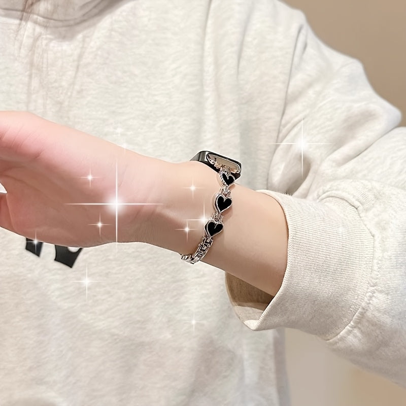 Stainless Steel Heart-Shaped Smartwatch Band NFC Quick Release for Huawei 9/8