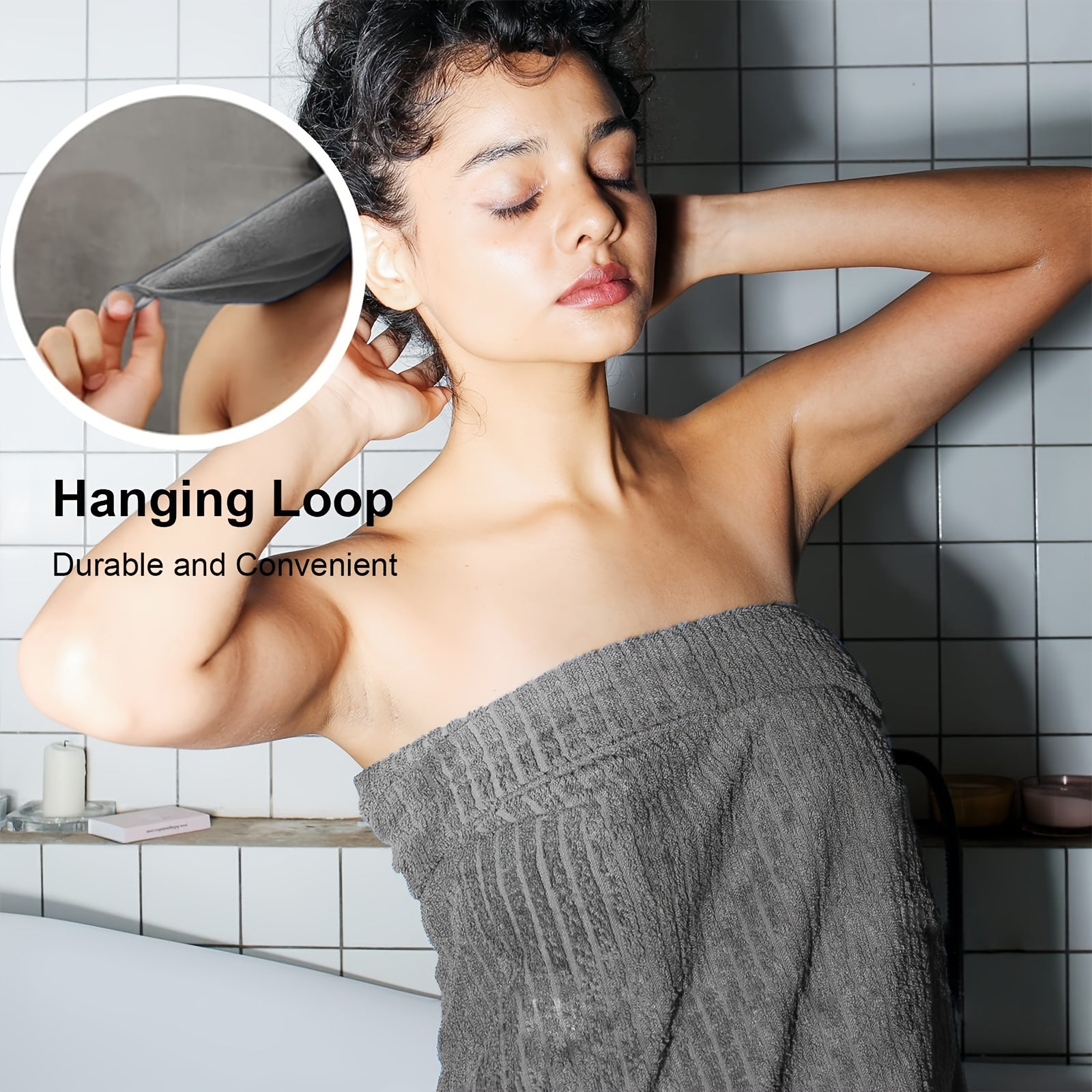 Mikrofiber sochiq to'plami 2 ta hammom varaqasi va 6 ta hammom sochiqdan iborat, kulrang, pushti va ko'k chiziqlar bilan. Tez quriydigan va yuqori darajada namni so'radigan, dush, plyaj, spa va sport zalida foydalanish uchun.