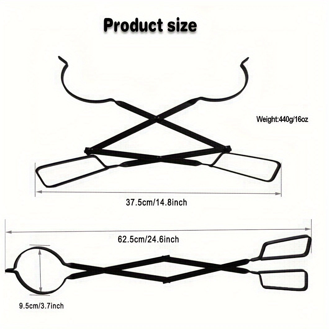 Metal Fireplace Tongs for Indoor and Outdoor Fire Pits, Heavy Duty Log Grabber