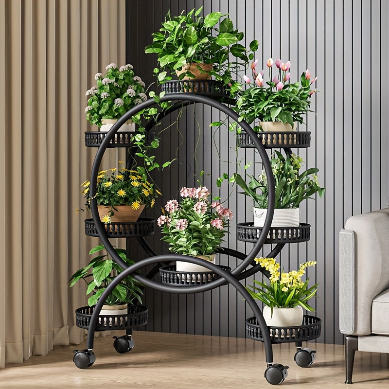 Multi-Layer Iron Flower Stand for Pothos Plants Indoor Outdoor Decor