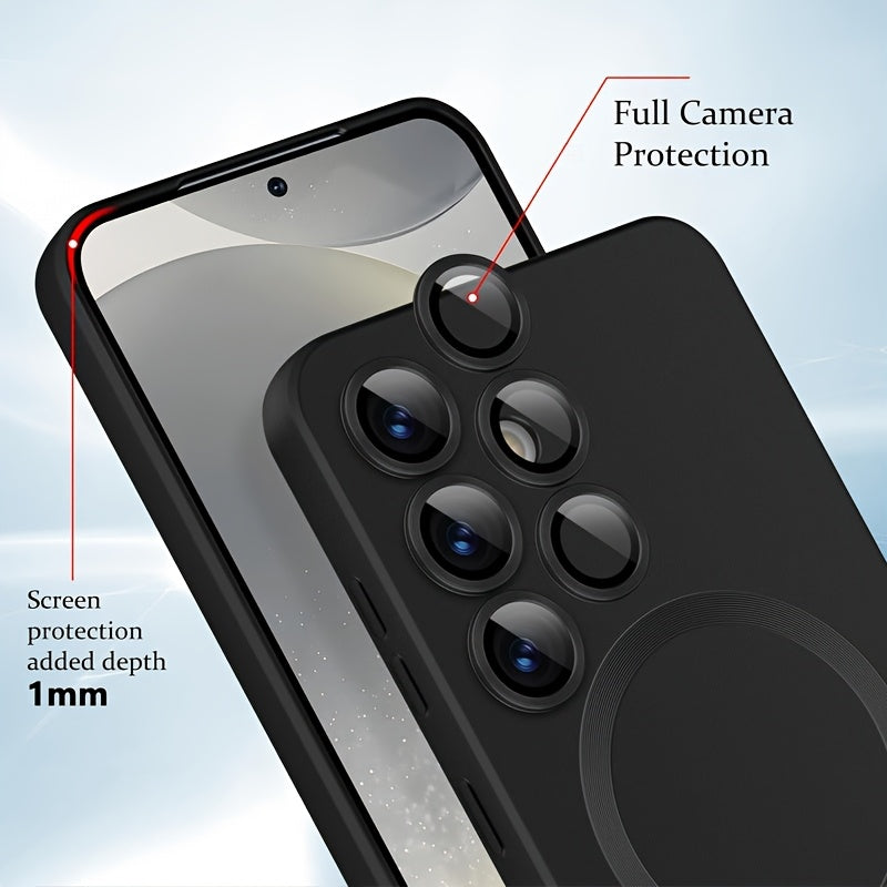 Soft Matte Magnetic Phone Case for Samsung Galaxy S20 FE S21 S22 S23 S24 Ultra Plus Camera Lens Protector