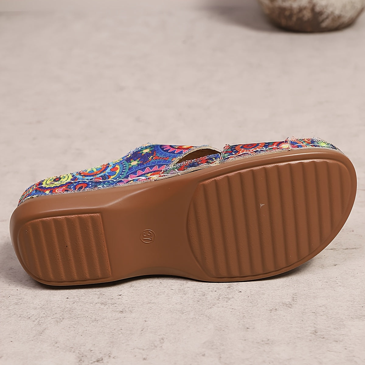 Women's Floral Print Slip-On Sandals - Lightweight, Breathable, Open Toe