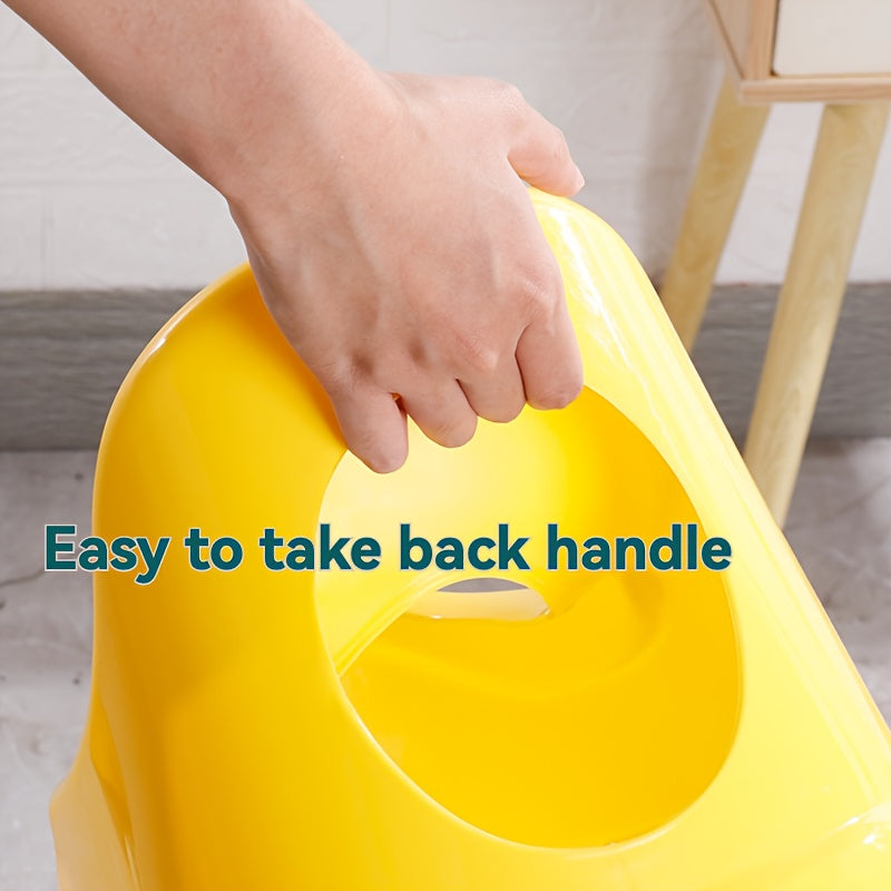 O'g'il va qizlar uchun qiziqarli o'rdak dizayni bilan sariq potty tayyorlash stuli - mustahkam plastik o'rindiq, tozalash oson, qulay va mustahkam hojatxona tayyorlash o'rindig'i