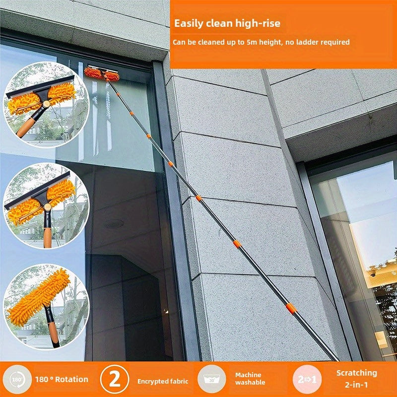 "Ikki tomonlama qirqish va hammom tozalash vositasi bilan yuqori qavatli shisha tozalash to'plami - zanglamaydigan po'lat va plastikdan tayyorlangan, yotoqxona, yashash xonasi va hammomda foydalanish uchun mukammal"