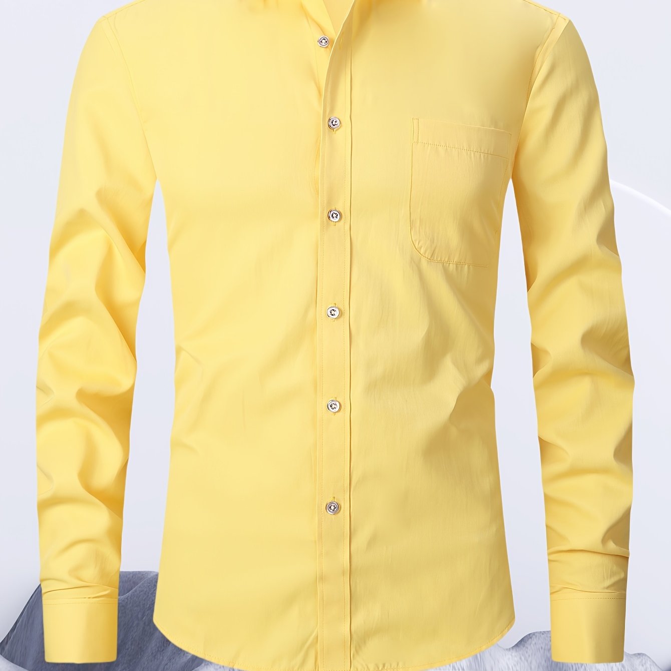 Men's Cotton French-Style Dress Shirt with Stripes and Cufflinks