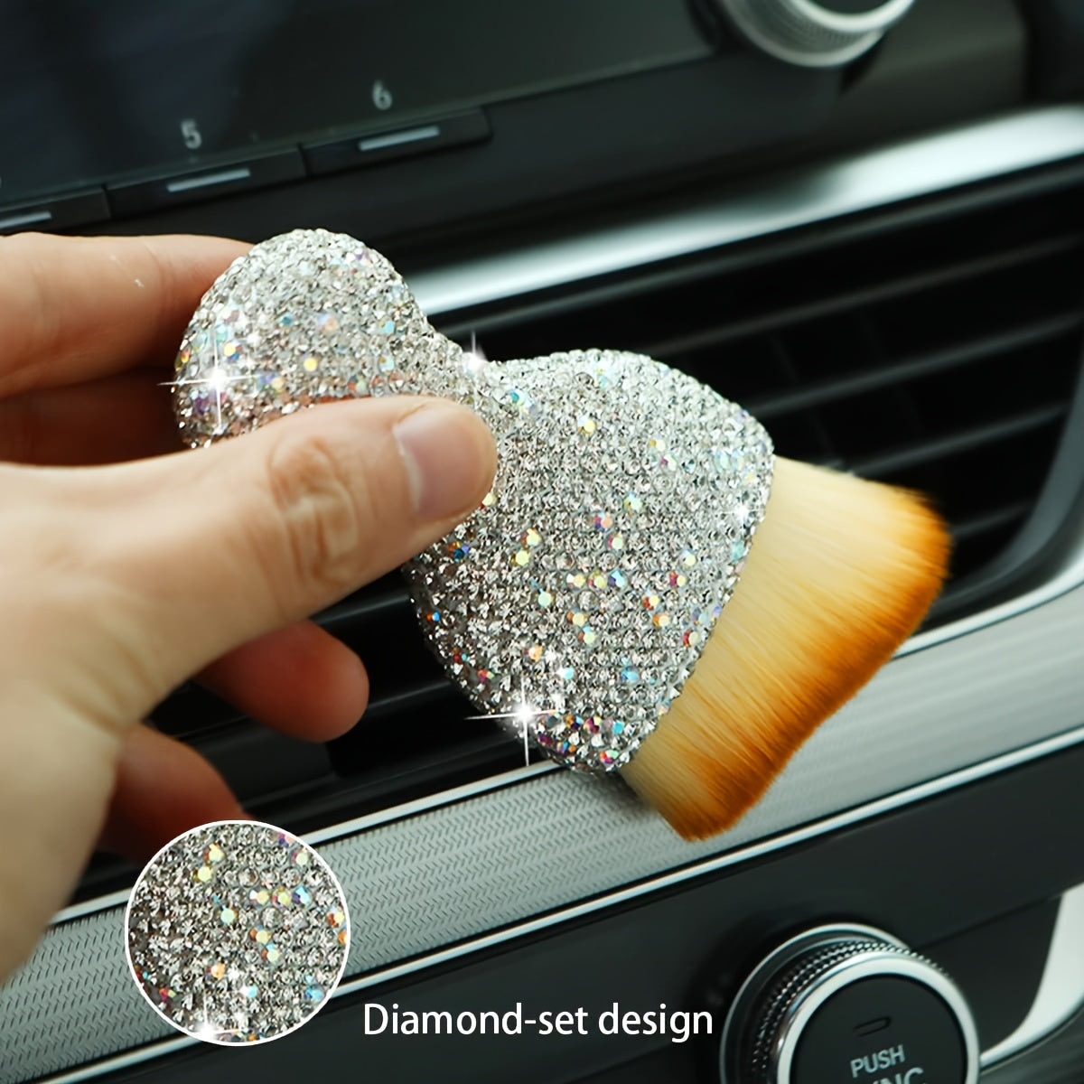 Car Interior Detailing Brush Plastic Dusting Tool Soft Bristle Compact