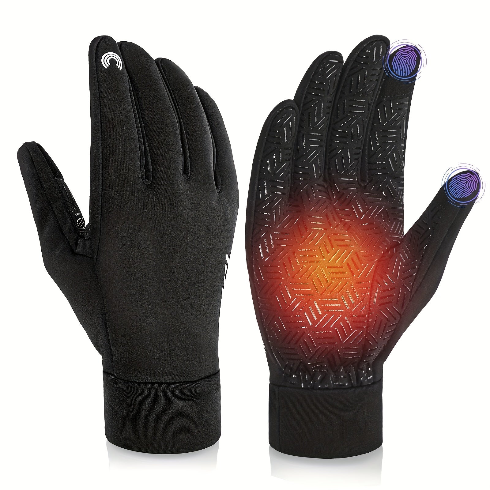 Winter Cycling Gloves Men Women Two-Finger Silicone Reflective Strips