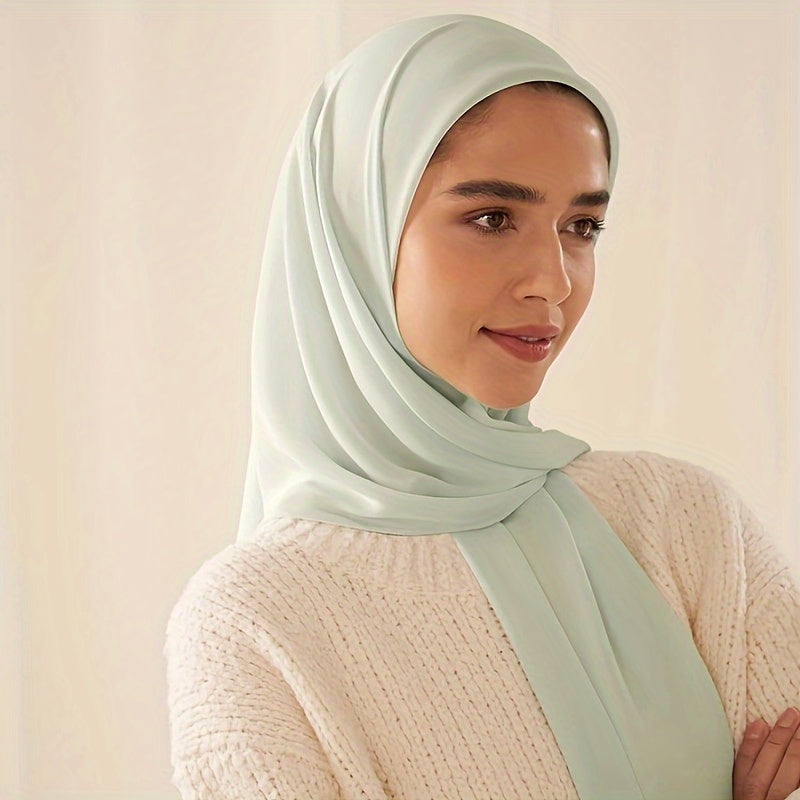 Ayollarning nafas oladigan chiffon hijabi, toza marjon bezaklari, Ramazon uchun qulay