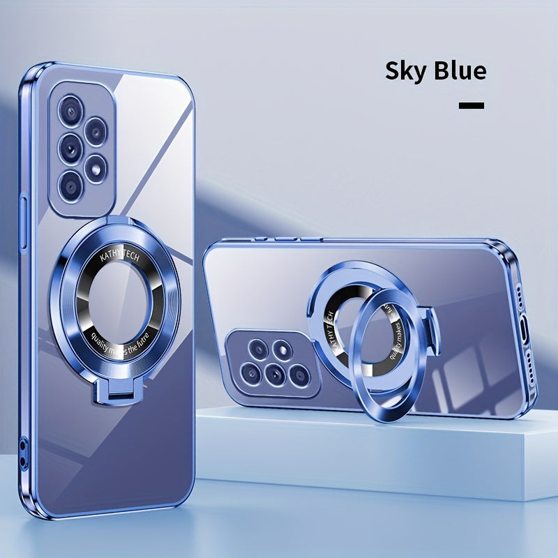 Electroplated Galaxy Phone Case with CD Holder Fall Protection Camera Guard for Samsung Galaxy Series