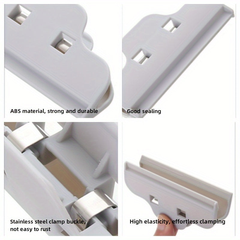 Набор из 6 зажимов для пакетов с едой, сохраняет закуски свежими и защищает от влаги, идеально подходит для запечатывания пакетов с закусками и продуктами, организуйте и храните на кухне, необходимые кухонные аксессуары и гаджеты.