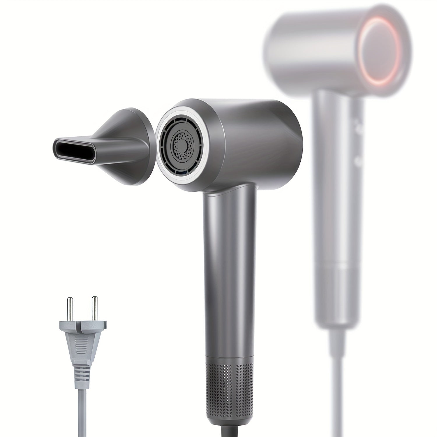 Secador de pelo de iones negativos portátil de secado rápido con calidad de salón, 3 configuraciones de calor, 2 velocidades y boquilla